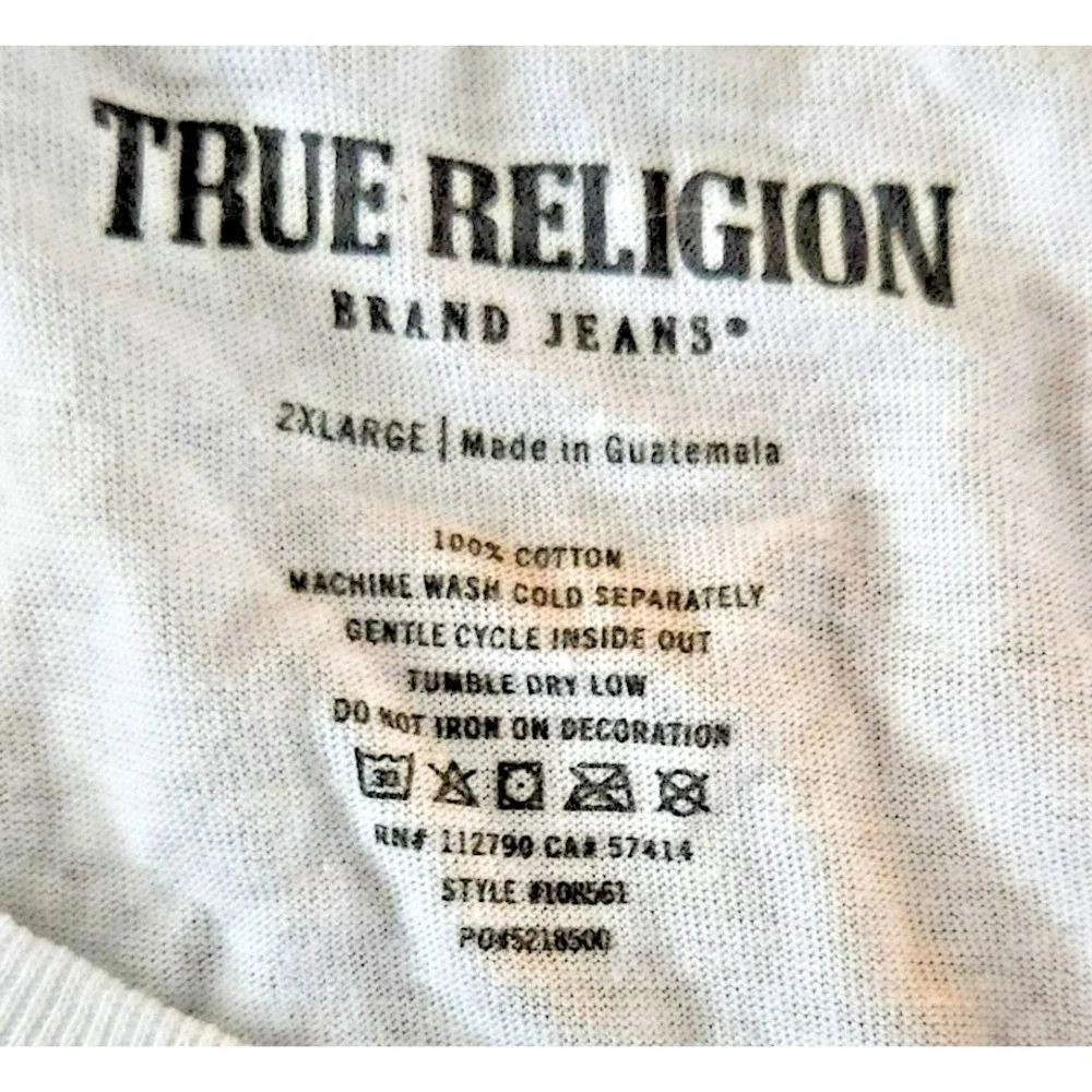 True‎ Religion White Graphic Tee Size 2XL